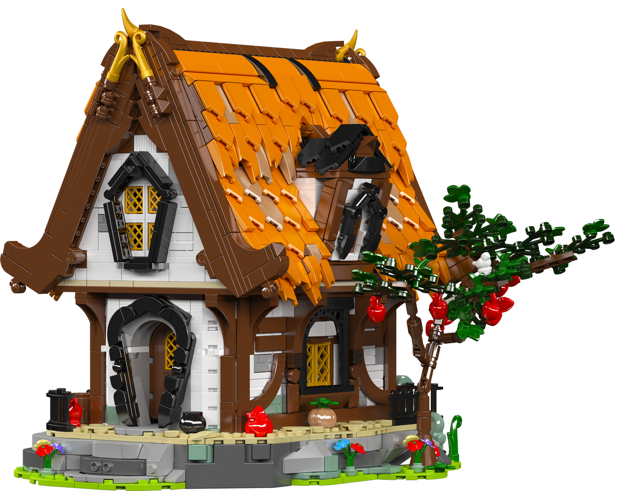 Mould King 16054 Medieval World Log Cabin With Lightning Building Toy Set | 2192 PCS