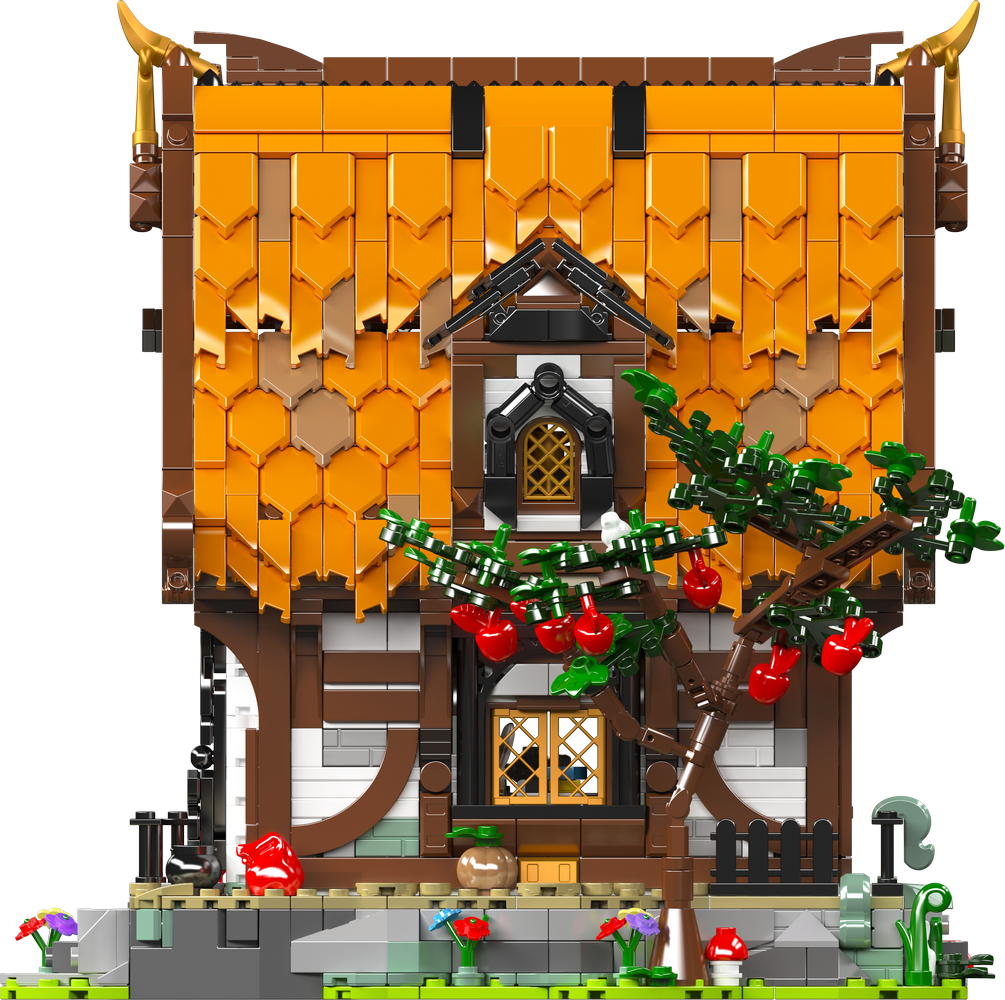 Mould King 16054 Medieval World Log Cabin With Lightning Building Toy Set | 2192 PCS