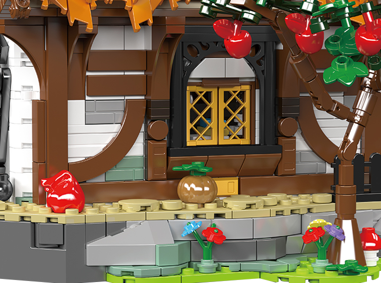 Mould King 16054 Medieval World Log Cabin With Lightning Building Toy Set | 2192 PCS