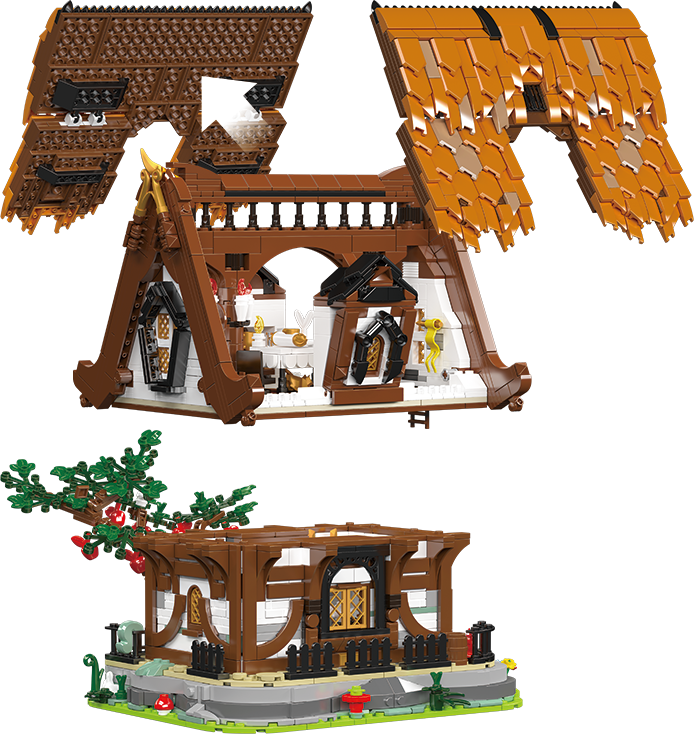 Mould King 16054 Medieval World Log Cabin With Lightning Building Toy Set | 2192 PCS
