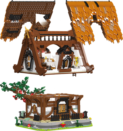 Mould King 16054 Medieval World Log Cabin With Lightning Building Toy Set | 2192 PCS