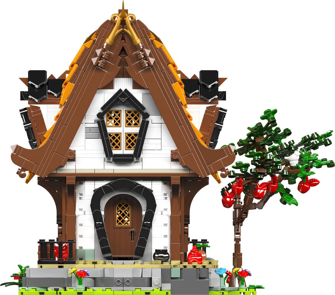 Mould King 16054 Medieval World Log Cabin With Lightning Building Toy Set | 2192 PCS