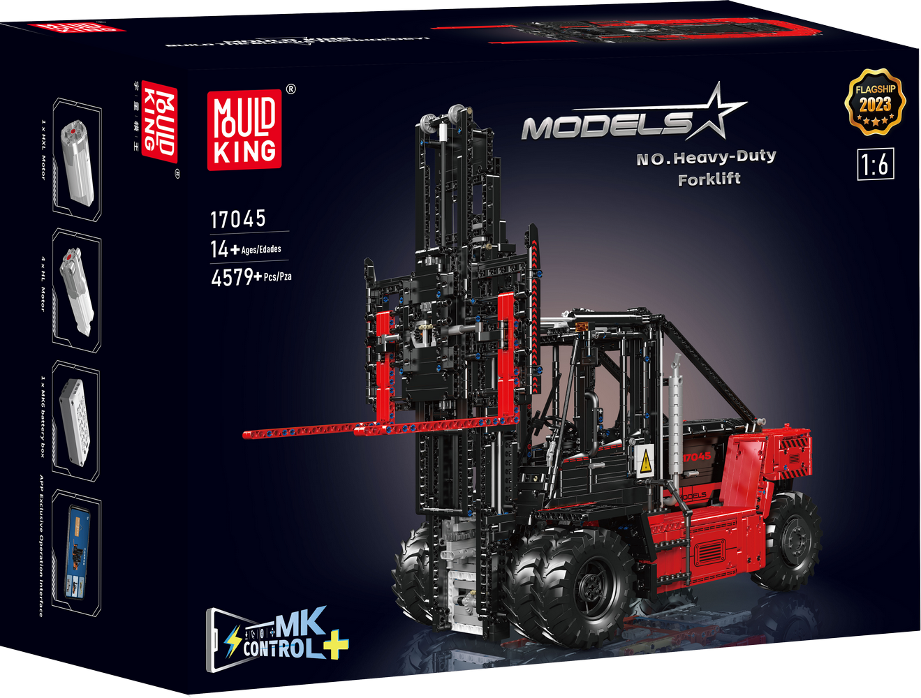 Mould King 17045 Remote Controlled Heavy-Duty Forklift Red Building Toy Set | 4579 PCS