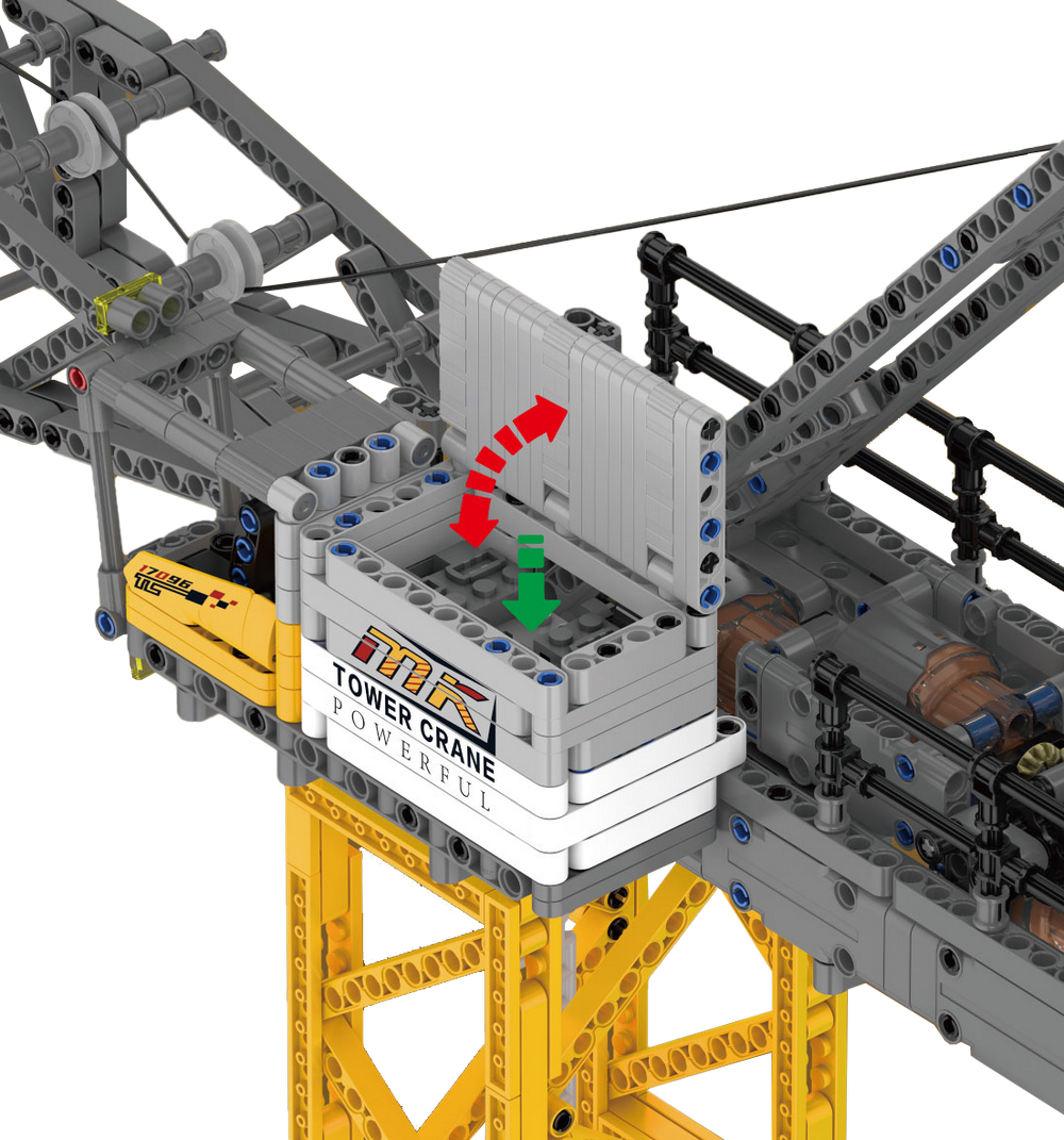 Mould King 17096 Remote Controlled Luffing Jib Tower Crane Building Toy Set | 2565 PCS