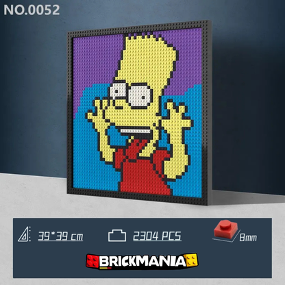 N0052 Bart Simpson Mosaic Wall Art | 2304 PCS