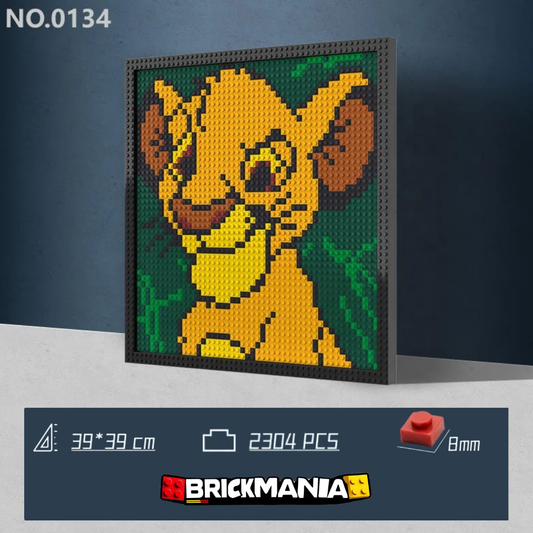 N0134 Simba Lion King Mosaic Wall Art | 2304 PCS