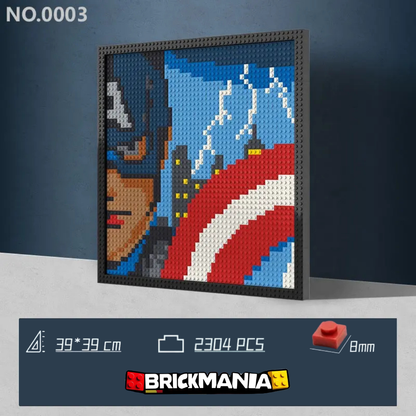 N0003 Captain America Mosaic Wall Art | 2304 PCS
