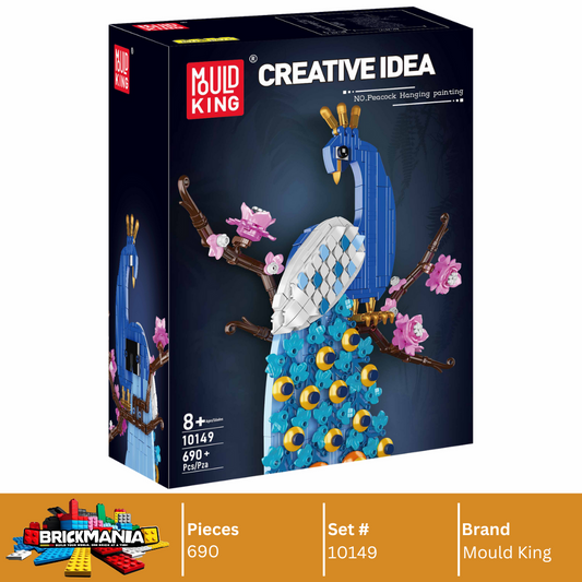 Mould King 10149 Peacock Wall Art Building Toy Set | 690 PCS
