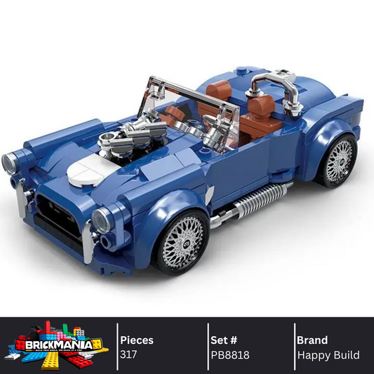 Happy Build PB8818 Shelby Cobra Building Toy Set | 317 PCS | Buildable Car with Display Container