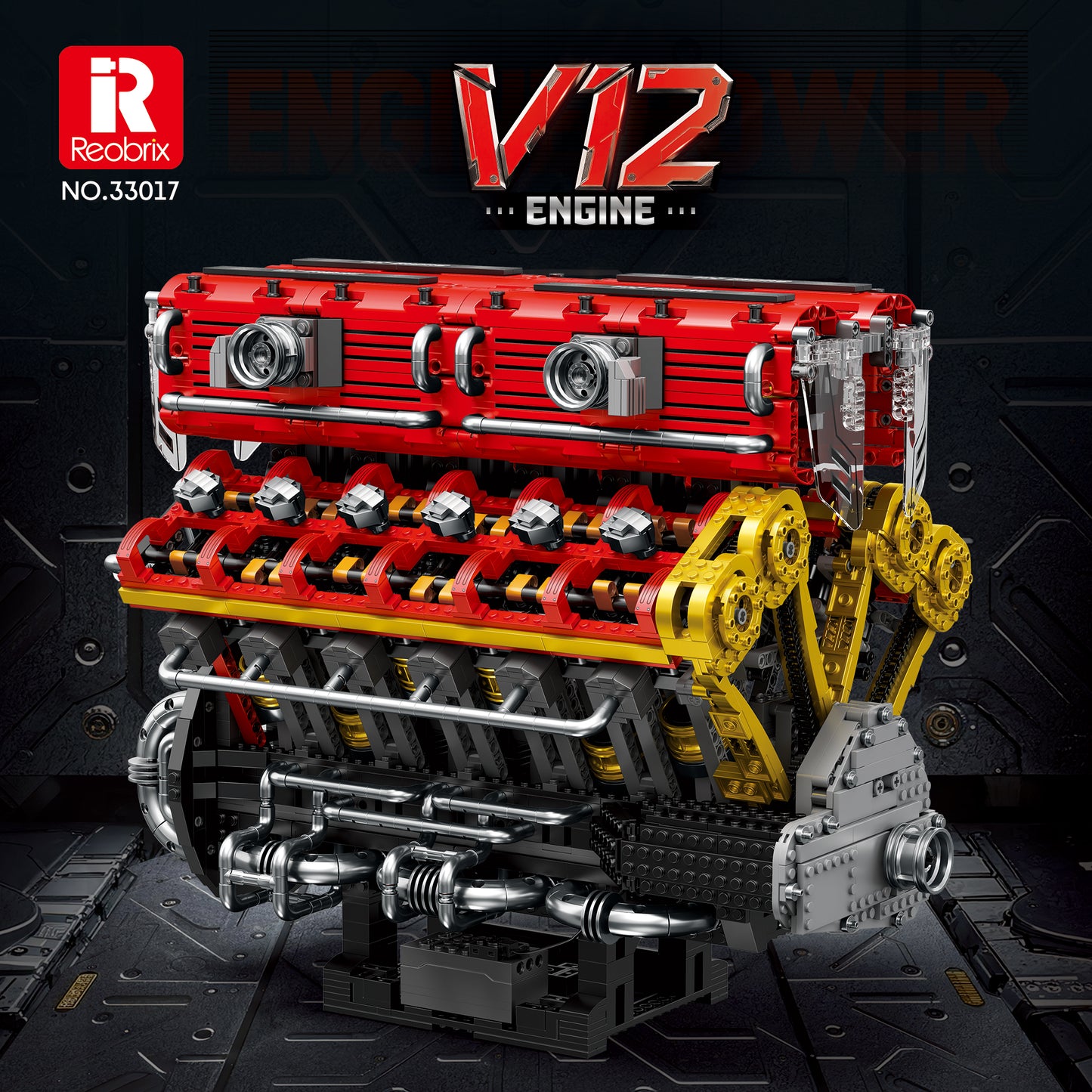 Reobrix 33017 V12 Engine Building Toy Set | 4719 PCS