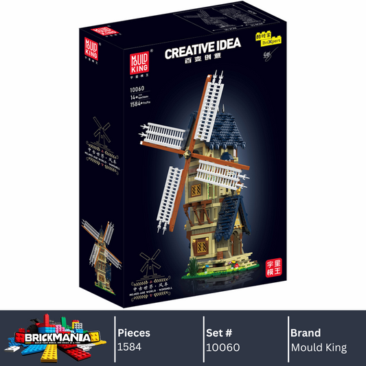 Mould King 10060 Medieval Europe Windmill Building Toy Set | 1584 PCS