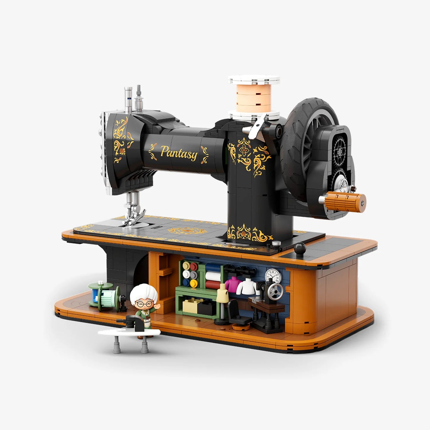 Pantasy 85028 Retro Collection Hand Crank Sewing Building Toy Set | 1360 PCS