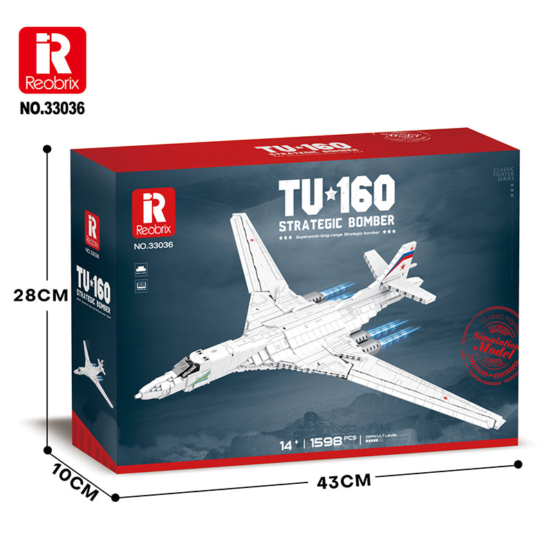 Reobrix 33036 TU-160 Strategic Bomber Building Toy Set | 1598 PCS