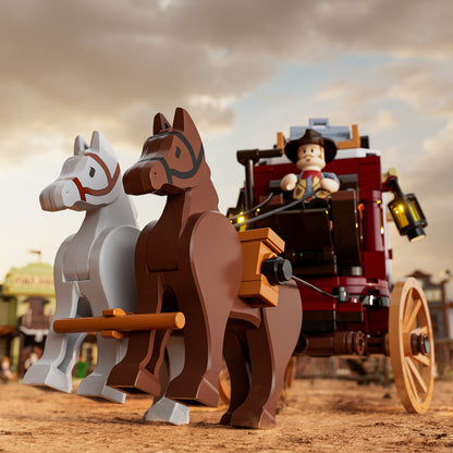 Lumibricks F9052 Western Stagecoach Building Toy Set | 293 PCS