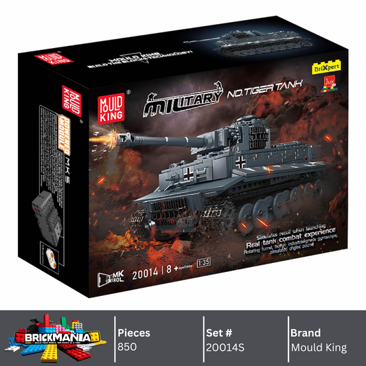 Mould King 20014S Tiger Heavy Tank Model Building Toy Set | 850 PCS