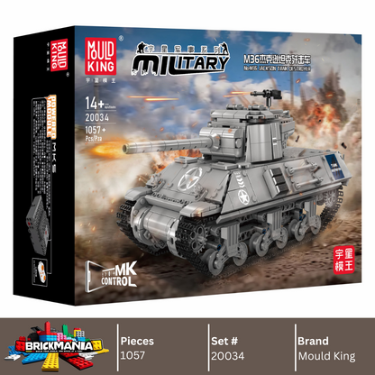 Mould King 20034 Military Pershing Heavy Tank Building Toy Set | 1057 PCS