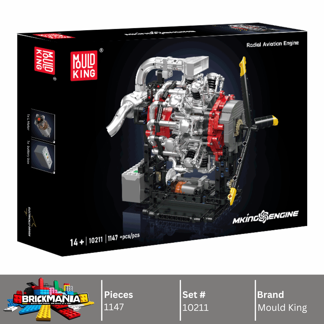 Mould King 10211 Radial Aviation Engine Building Toy Set | 1147 PCS