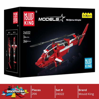 Mould King 24022 Aircraft Sparrow Helicopter Building Toy Set | 266 PCS