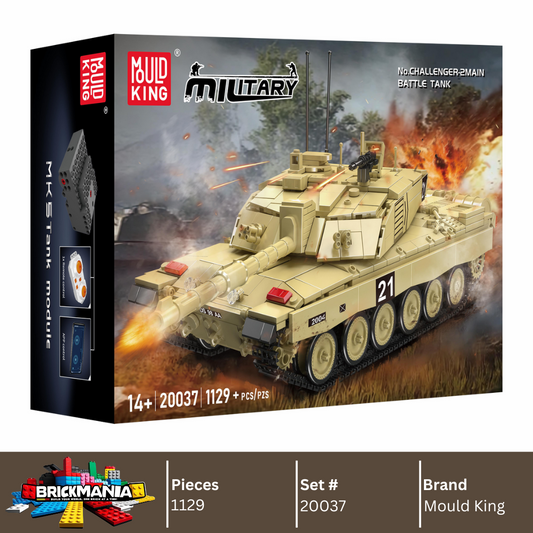 Mould King 20037 Military Challenger 2 Tank Building Toy Set | 1129 PCS