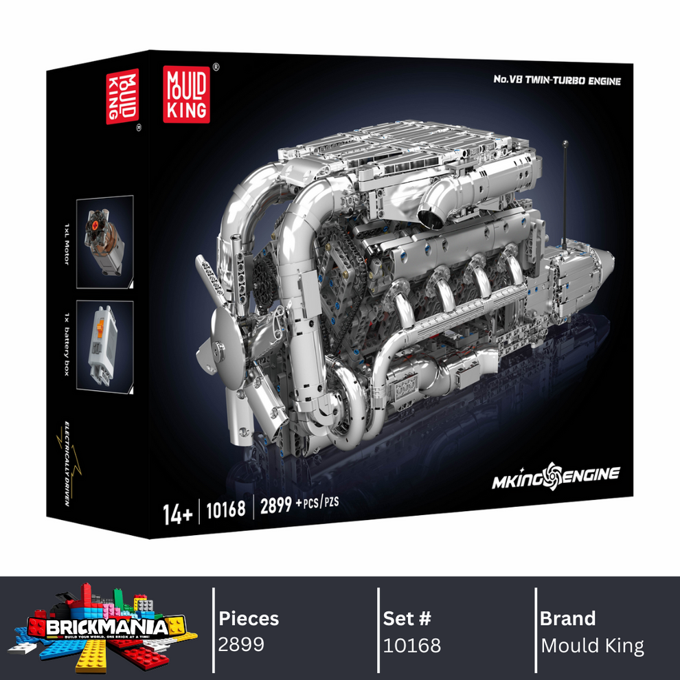 Mould King 10168 Motorized Hypercar W16 Engine & Gearbox Building Toy ...