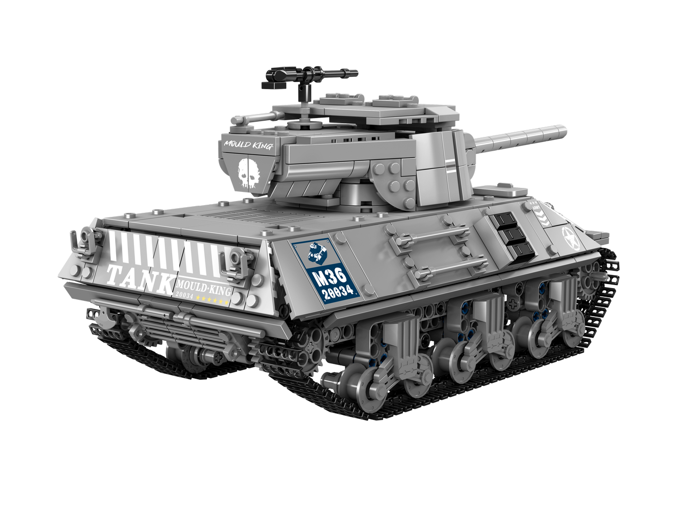 Mould King 20034 Military Pershing Heavy Tank Building Toy Set | 1057 PCS