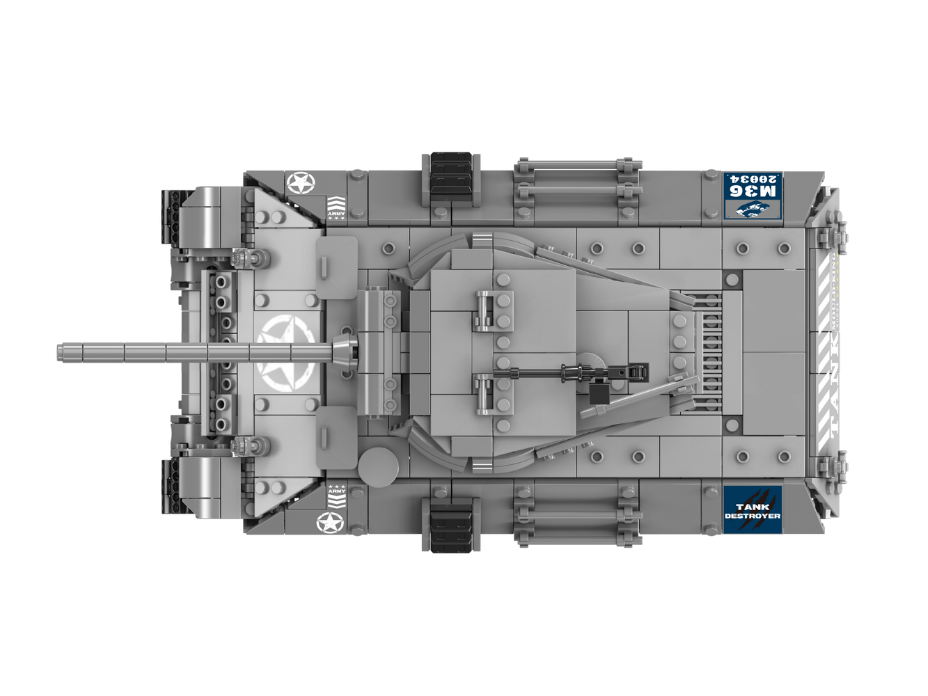 Mould King 20034 Military Pershing Heavy Tank Building Toy Set | 1057 PCS