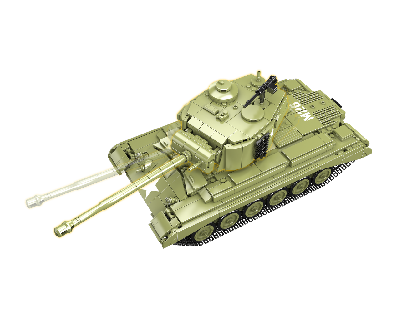 Mould King 20035 Military M26 Heavy Tank Building Toy Set | 1054 PCS