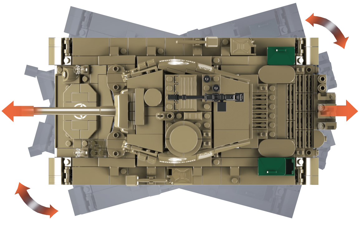 Mould King 20043 M24 Chaffee Tank Building Toy Set | 932 Pcs
