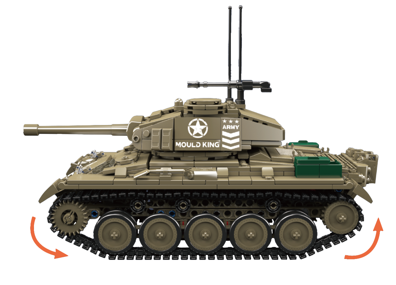 Mould King 20043 M24 Chaffee Tank Building Toy Set | 932 Pcs