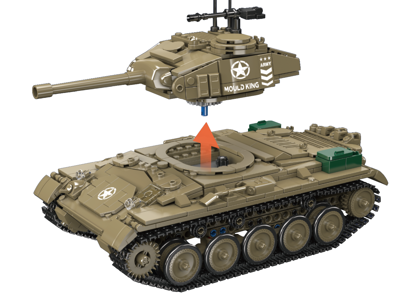 Mould King 20043 M24 Chaffee Tank Building Toy Set | 932 Pcs