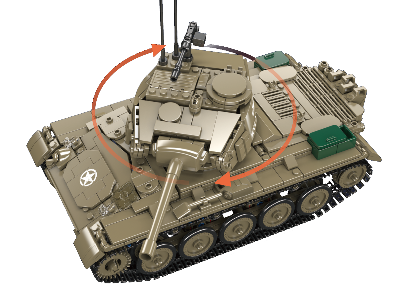 Mould King 20043 M24 Chaffee Tank Building Toy Set | 932 Pcs