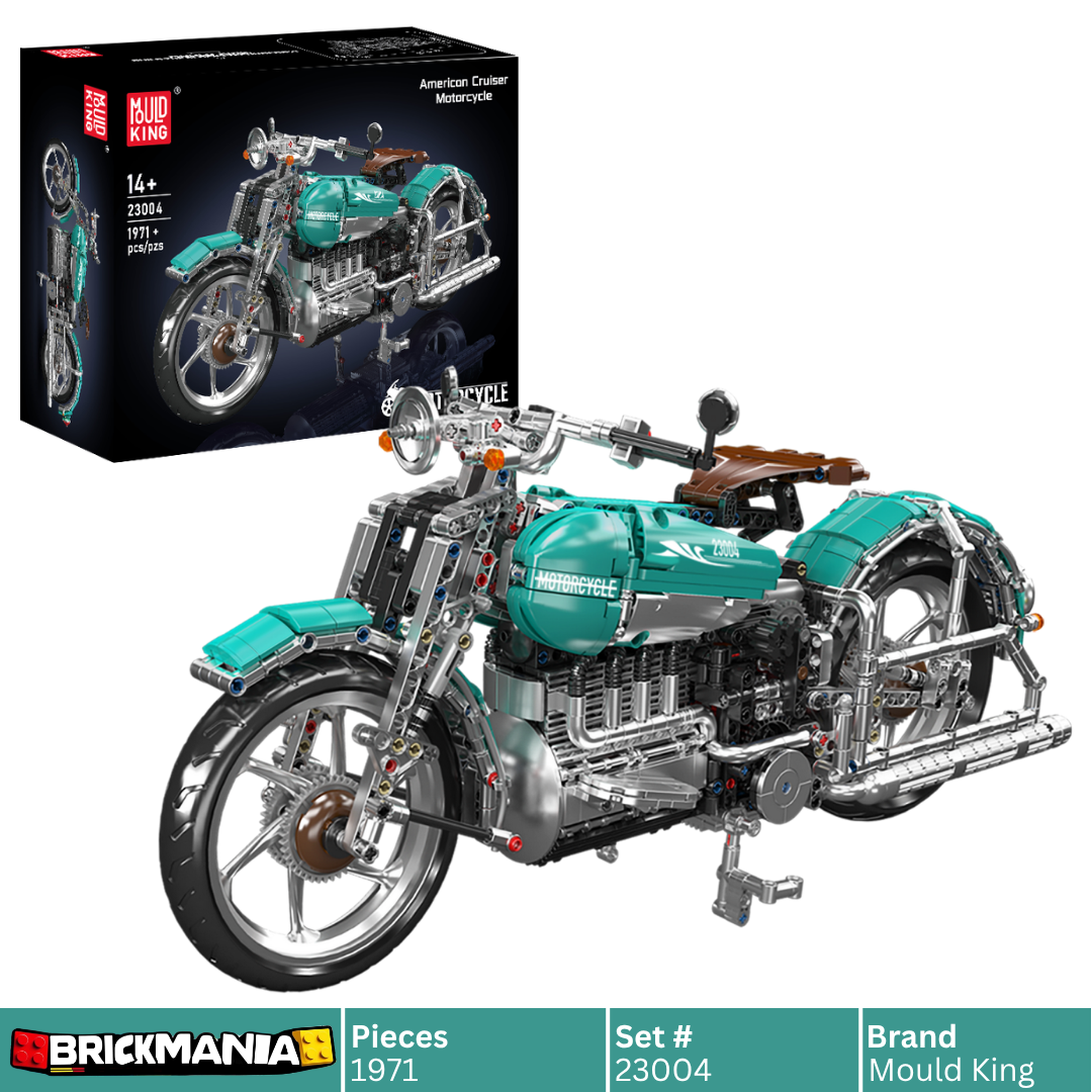 Mould King 23004 American Cruiser Motorcycle Building Toy Set | 1971 PCS