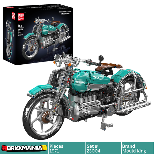 Mould King 23004 American Cruiser Motorcycle Building Toy Set | 1971 PCS