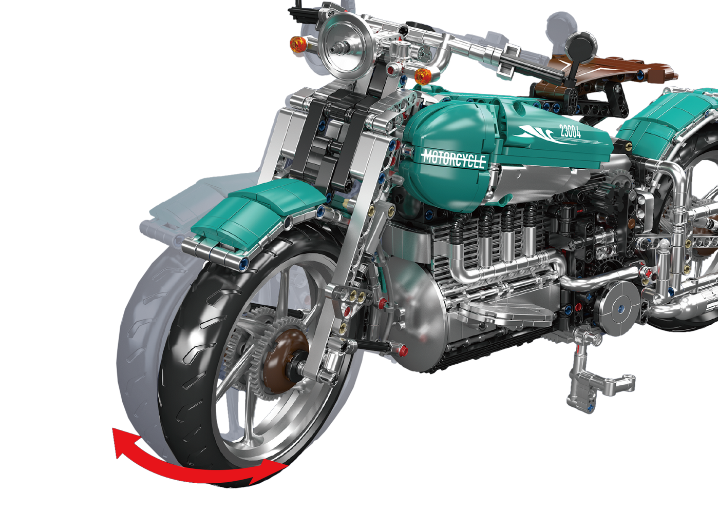 Mould King 23004 American Cruiser Motorcycle Building Toy Set | 1971 PCS
