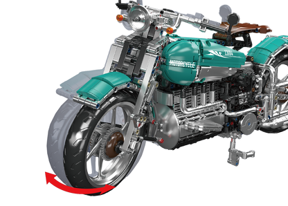 Mould King 23004 American Cruiser Motorcycle Building Toy Set | 1971 PCS
