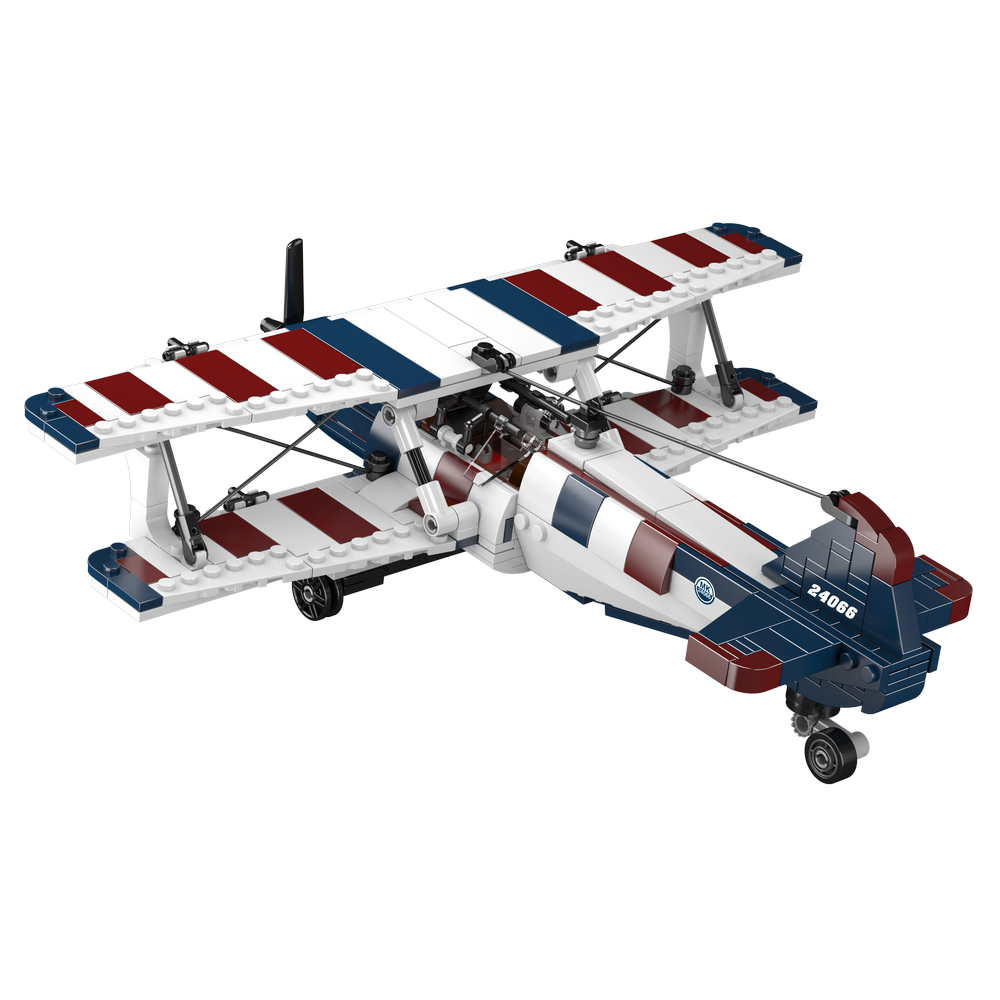 Mould King 24066 American Racing Biplane Building Toy Set | 540 PCS