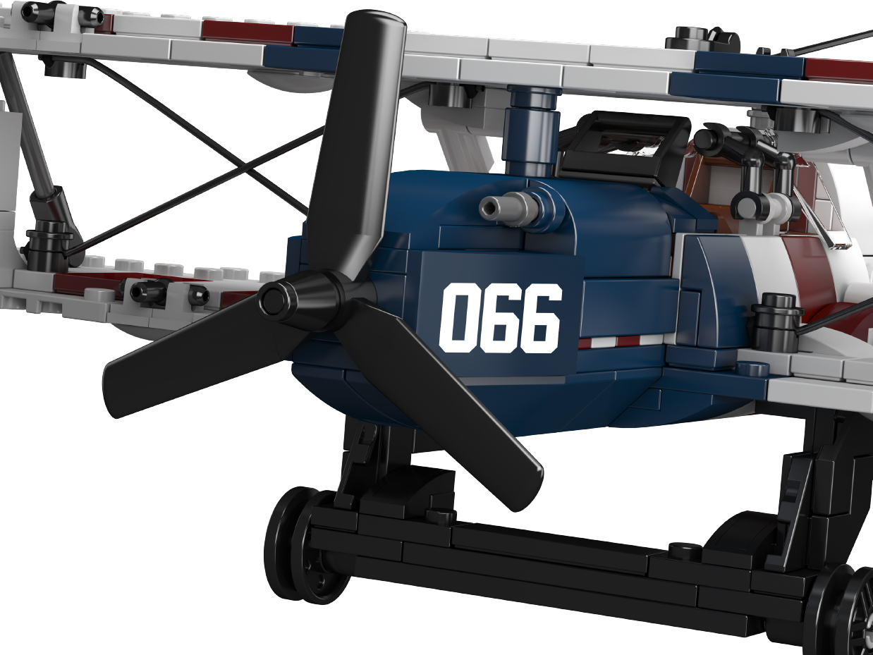 Mould King 24066 American Racing Biplane Building Toy Set | 540 PCS