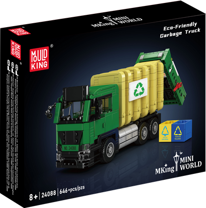 Mould King 24088 Eco-Friendly Garbage Truck Building Toy Set | 646 PCS