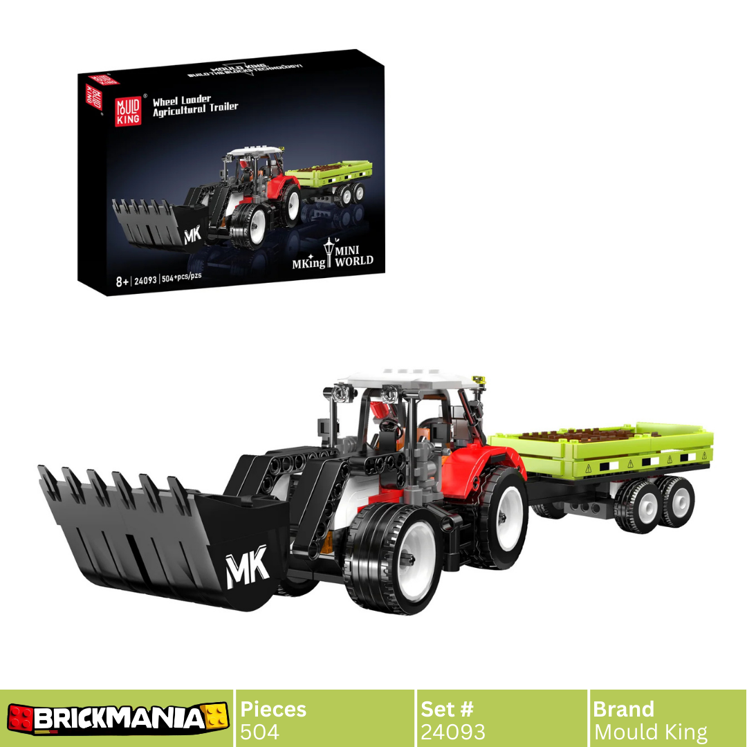 Mould King 24093 Wheel Loader & Agricultural Trailer Building Toy Set | 504 PCS