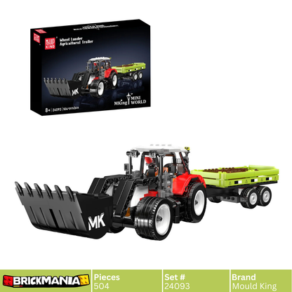 Mould King 24093 Wheel Loader & Agricultural Trailer Building Toy Set | 504 PCS