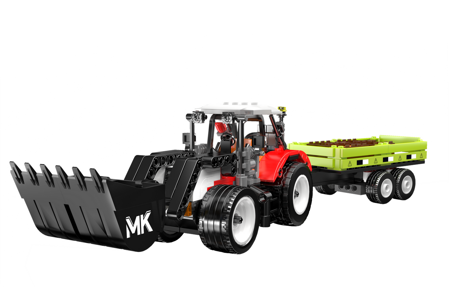 Mould King 24093 Wheel Loader & Agricultural Trailer Building Toy Set | 504 PCS