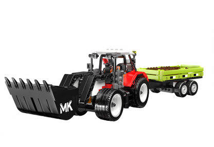 Mould King 24093 Wheel Loader & Agricultural Trailer Building Toy Set | 504 PCS