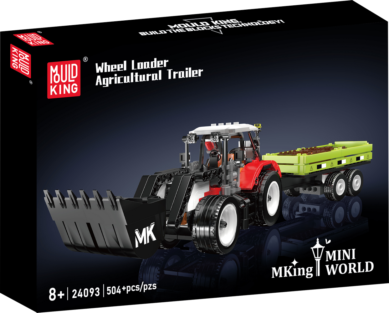 Mould King 24093 Wheel Loader & Agricultural Trailer Building Toy Set | 504 PCS