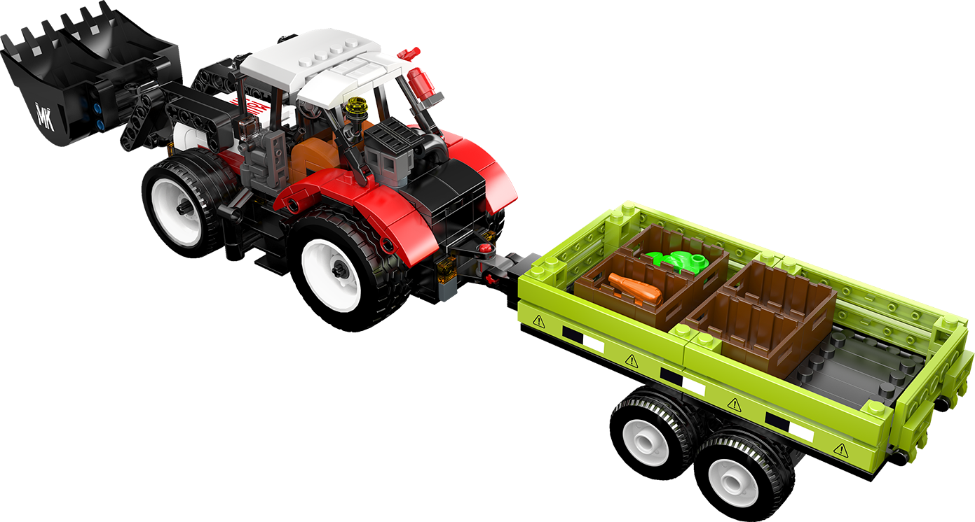Mould King 24093 Wheel Loader & Agricultural Trailer Building Toy Set | 504 PCS