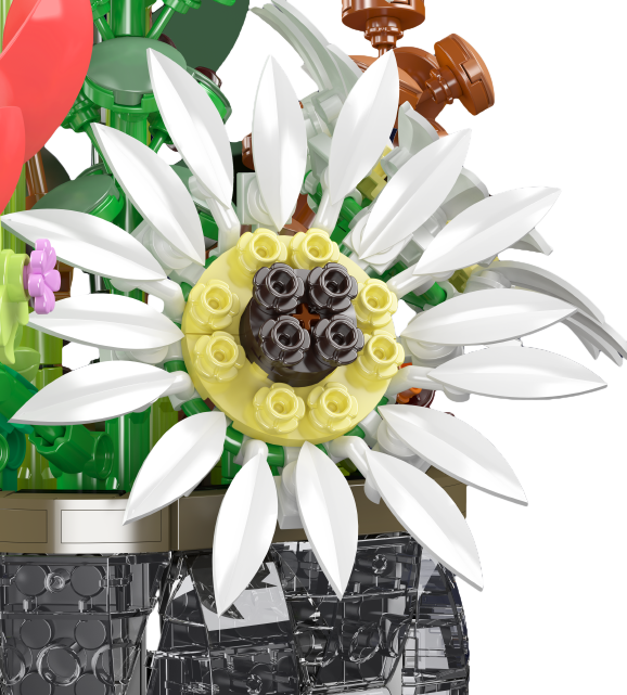 Mould King 24107 Daisy Flowerpot Botanical Building Toy Set | 1157 PCS