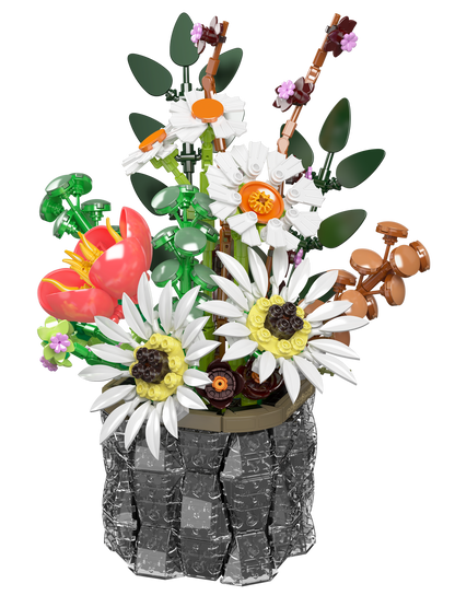 Mould King 24107 Daisy Flowerpot Botanical Building Toy Set | 1157 PCS
