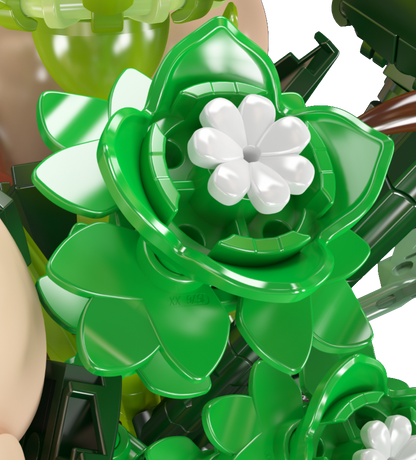 Mould King 24109 White Rose Flower Bouquet Building Toy Set | 981 PCS