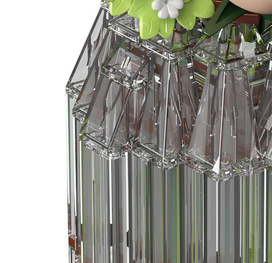 Mould King 24109 White Rose Flower Bouquet Building Toy Set | 981 PCS