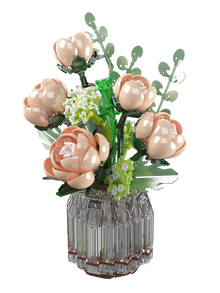 Mould King 24109 White Rose Flower Bouquet Building Toy Set | 981 PCS
