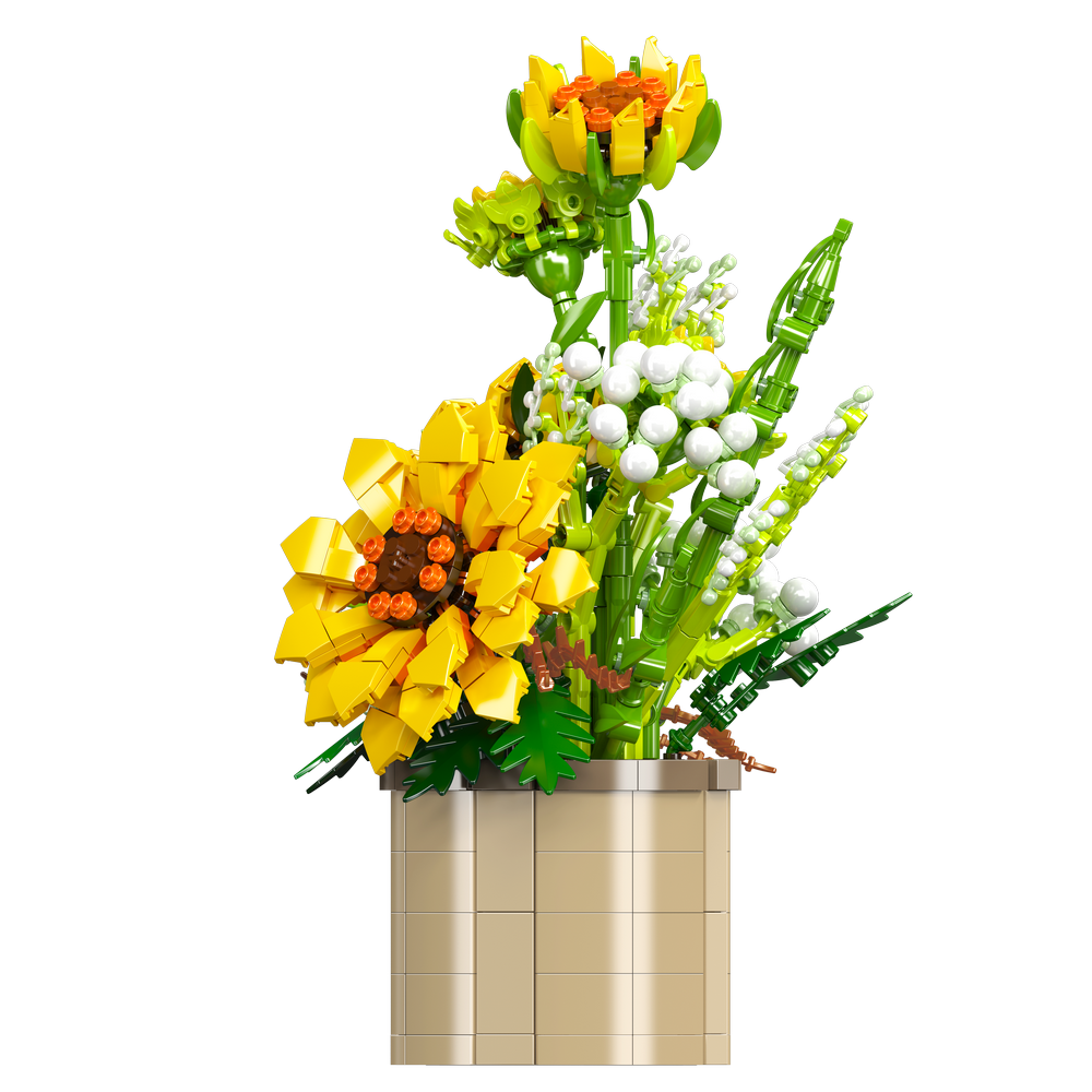 Mould King 24110 Sunflower Potted Building Toy Set | 1047 PCS